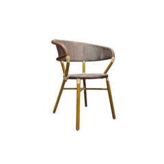 Silla French bistro de madera con un esterillado de ratan - gris