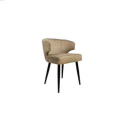Silla Aston con patas de madera y asiento tapizado en pana.