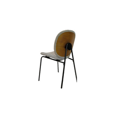 Silla hari tapizada o de ecocuero de madera y patas metálicas negra