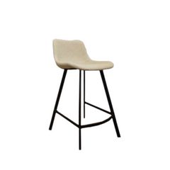 Banqueta sorrento tapizada con patas negras - beige
