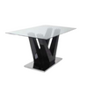 Image of Mesa Dos Maderas con tapa de vidrio templado y patas de madera