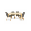 Image of Mesa de madera paraíso Hindy y 4 sillas nórdicas Scandy
