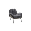 Image of Sillón norden tapizado en tela gris con respaldo gris y patas negras