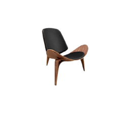 Sillon Hansen tapizado de ecocuero y madera.