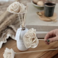 Flor de tela para difusores con varilla de bamboo