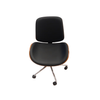 Image of Sillón de oficina diseño archie de ecocuero y respaldo de madera - estrella cromada