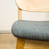 Image of Silla Baltic natural respaldo wood tapizada en tela - Gris