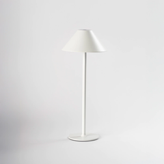 Lampara de mesa led inalámbrica de metal blanco