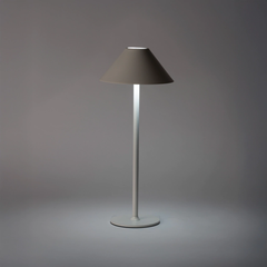 Lampara de mesa led inalámbrica de metal blanco