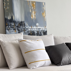 Almohadón tusor estampado tiza rayas