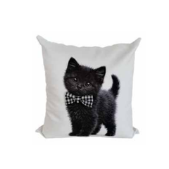 Almohadón velvet con aplique de moño gatos bebes