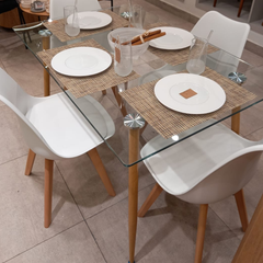 Mesa pop de vidrio rectangular