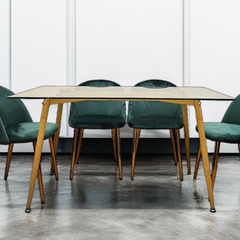 Mesa hygge de vidrio rectangular