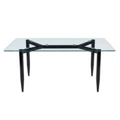 Mesa hygge de vidrio rectangular negro