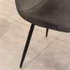 Image of Silla Soho tapizada en pana gris oscuro con patas metálicas negras