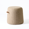 Image of Puff Cairo redondo tapizado de lino.