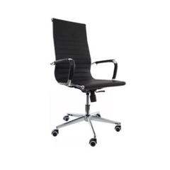 Sillón Aluminium tapizado en ecocuero con altura regulable y cromada - espalda alta.
