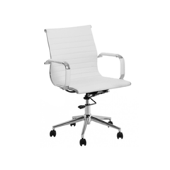 Sillón Aluminium tapizado en ecocuero con altura regulable y cromada - espalda baja.