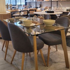 Mesa Oslo + 4 Sillas Zoe - Gris