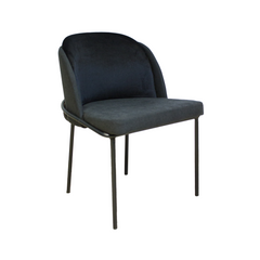 Silla angelo con patas negras metálicas - tapizado en pana. Varios colores.