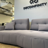 Image of Sillón dubai tapizado de waflle gris en 2 cuerpos con movimiento