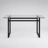 Image of Mesa zipp de vidrio y base negra.