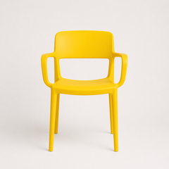 Silla Smile de plástico apilable, con apoya brazos