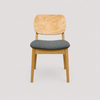 Image of Silla Baltic natural respaldo wood tapizada en tela - Gris