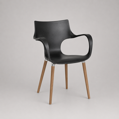 Silla Jim Wood plástica con patas de madera