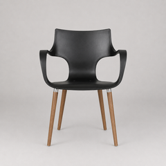 Silla Jim Wood plástica con patas de madera
