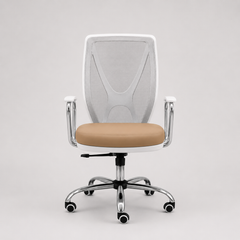 Silla de oficina Alma neumática Estructura Blanca y Base Cromada