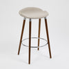 Image of Banqueta Milo Wood tapizada en Lino gris claro y Madera Natural