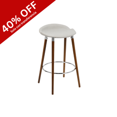 Banqueta Milo Wood. Tapizada lino con patas de madera