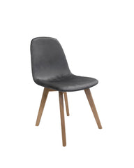 Silla Soho tapizada en pana con patas natural.