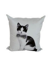 Almohadón velvet con aplique de moño gatos bebes