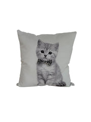 Almohadón velvet con aplique de moño gatos bebes