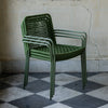 Image of Silla linea Menorca con estructura metálica tubular y tejido entramado