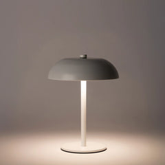 Lámpara de mesa Led inalámbrica pantalla semicircular de hierro monocromo