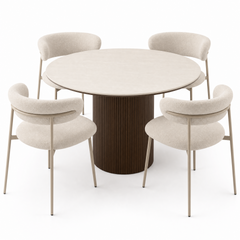 Mesa Taormina  + 4 Sillas Amalfi Beige