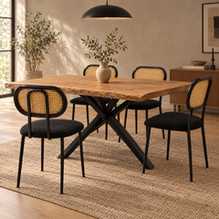 Mesa Milán + 4 Sillas Verona Negra