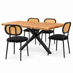 Mesa Milán + 4 Sillas Verona Negra