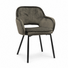 Image of Silla Línea Donna tapizada velvet con patas negras