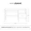 Image of Escritorio Plywood de madera de álamo con un estante y un cajón