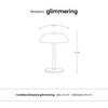 Image of Lámpara de mesa Led inalámbrica pantalla semicircular de hierro monocromo