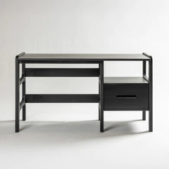 Escritorio Plywood de madera de álamo con un estante y un cajón