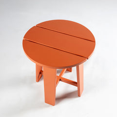 Mesa de apoyo redonda linea adirondack de madera laqueada