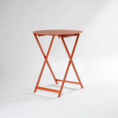 Mesa redonda plegable de chapa