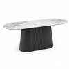 Image of Mesa Glow ovalada simil mármol - negro