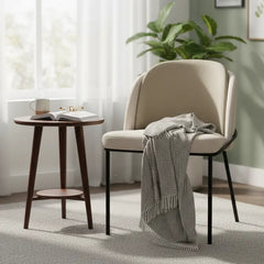 Silla angelo beige con patas negras metálicas