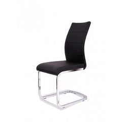 Silla Toronto tapizada y patas trineo cromadas